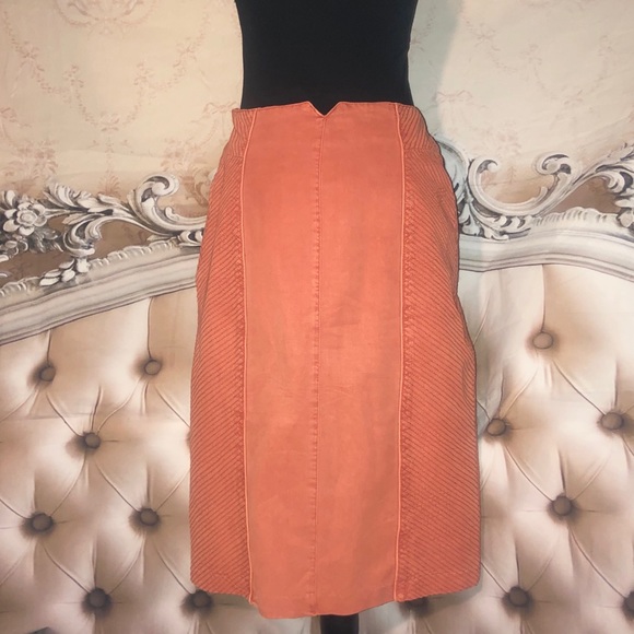 Vintage 70s Retro Burnt Orange Pencil Skirt - Picture 6 of 8